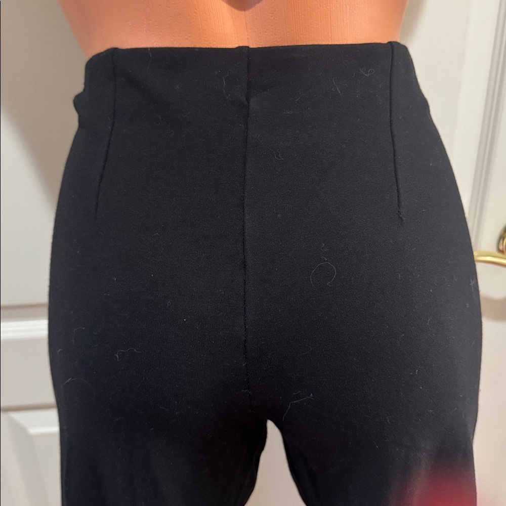 TAHARI Straight Ankle Leg Pull On Knit Pants S Small Black Ponte EUC $75 - Picture 7 of 12